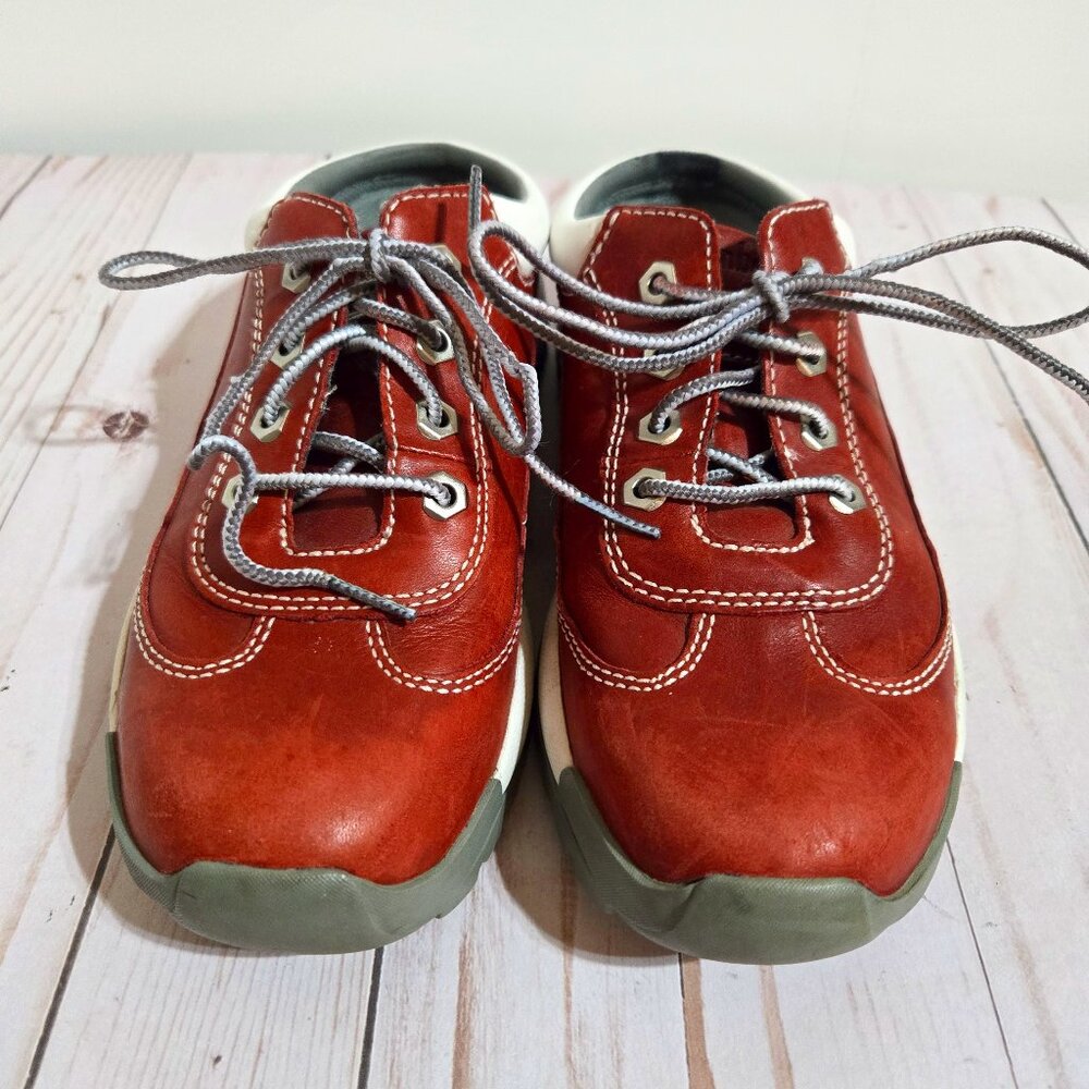 Timberland Ledge Red Leather Slip On Shoes Women’s 7 Outdoor Casual Sneaker